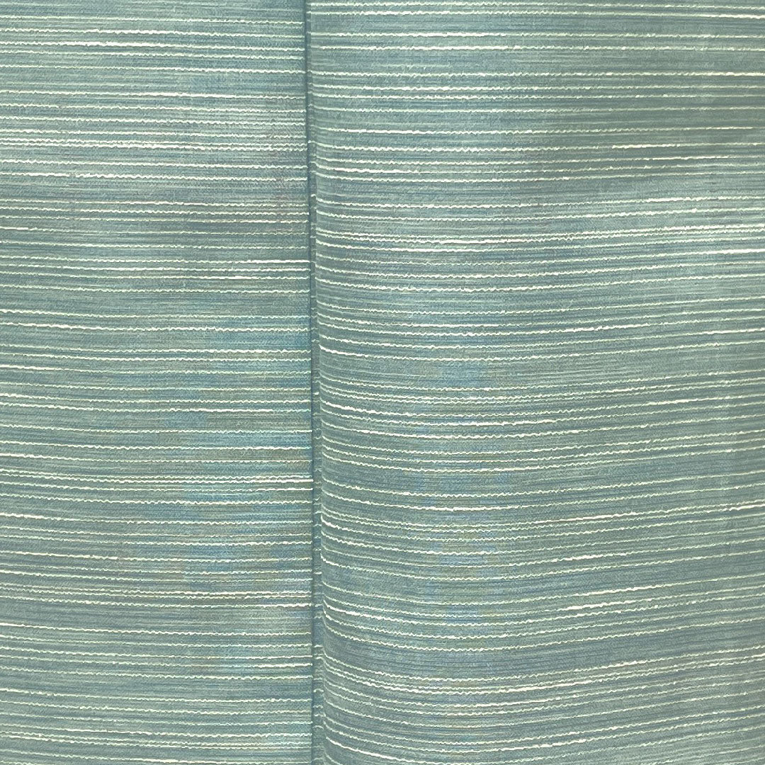 夏物 正絹 紬 身丈163cm 裄丈63cm 薄水色(うすみずいろ) 横縞 紗 Aランク 水色系 1132001023424