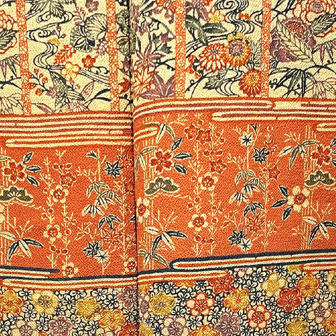 Homongi, pure silk, lined, length 159.5cm, sleeve length 66cm, stencil dyeing, with basting thread, auspicious pattern, A rank, gradation style, 1112003203399