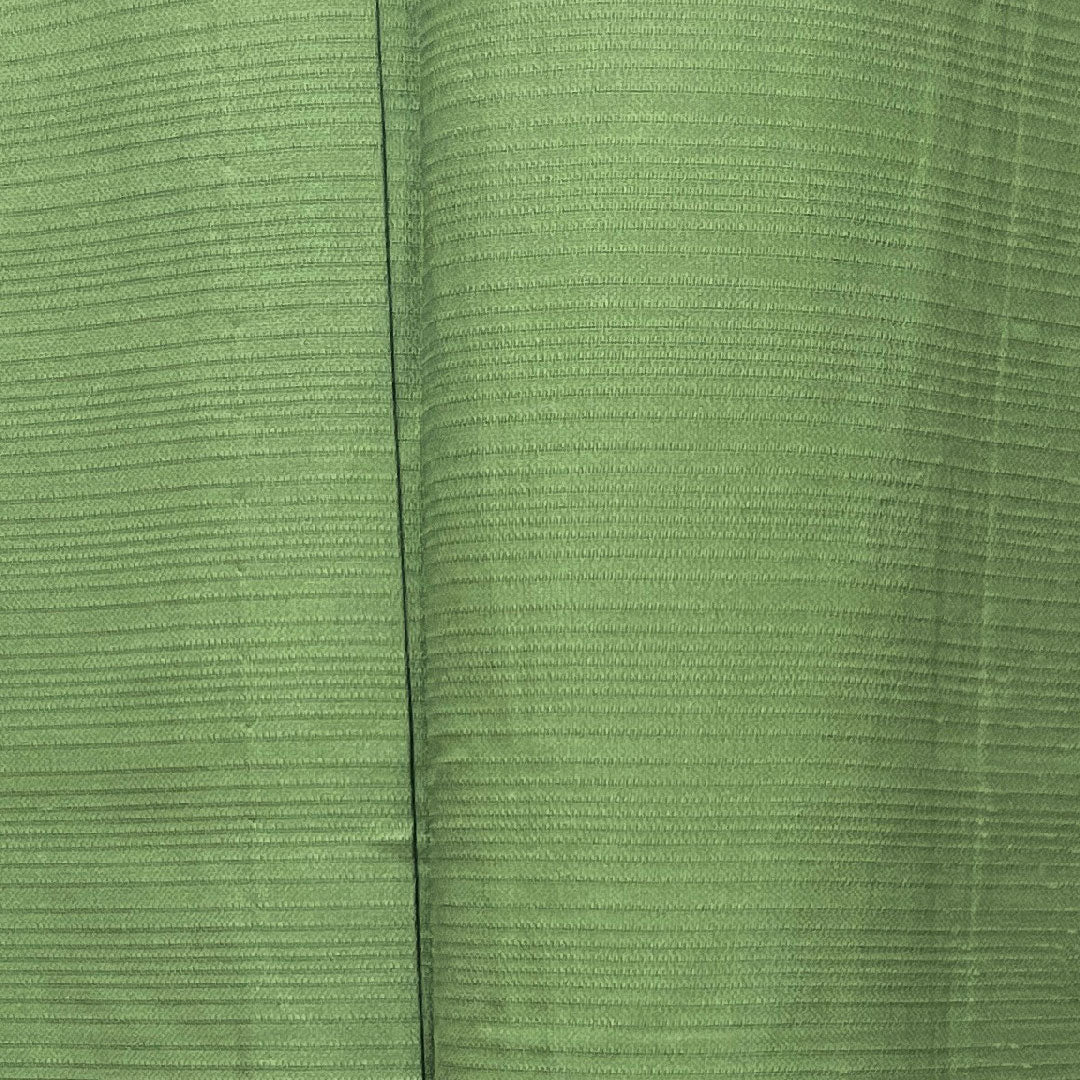 夏物 正絹 色無地 身丈162.5cm 裄丈66cm 笹色(ささいろ) 素無地 絽 Aランク 緑系 1132001073419
