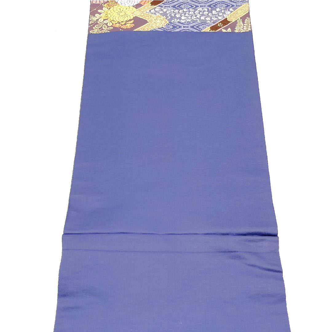 (未仕立)袋帯 縁起柄 桐 留袖用 小森織物 帯丈428cm 正絹 NEWランク 六通 フォーマル 青系 1123002521317