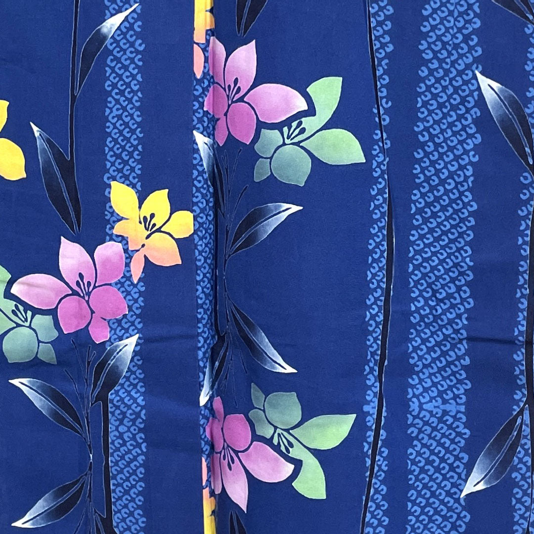 浴衣 濃桔梗色 すみれ 木綿 Sランク 単衣 身丈152cm 裄丈66.5cm 青系 1118001022217