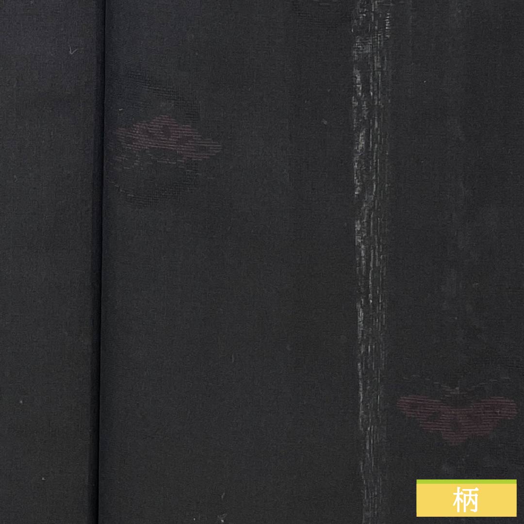 夏物 ウール 小紋 Sランク 身丈157.5cm 裄丈66.5cm サマーウール 亀甲 松 紗 黒系 1132004482310