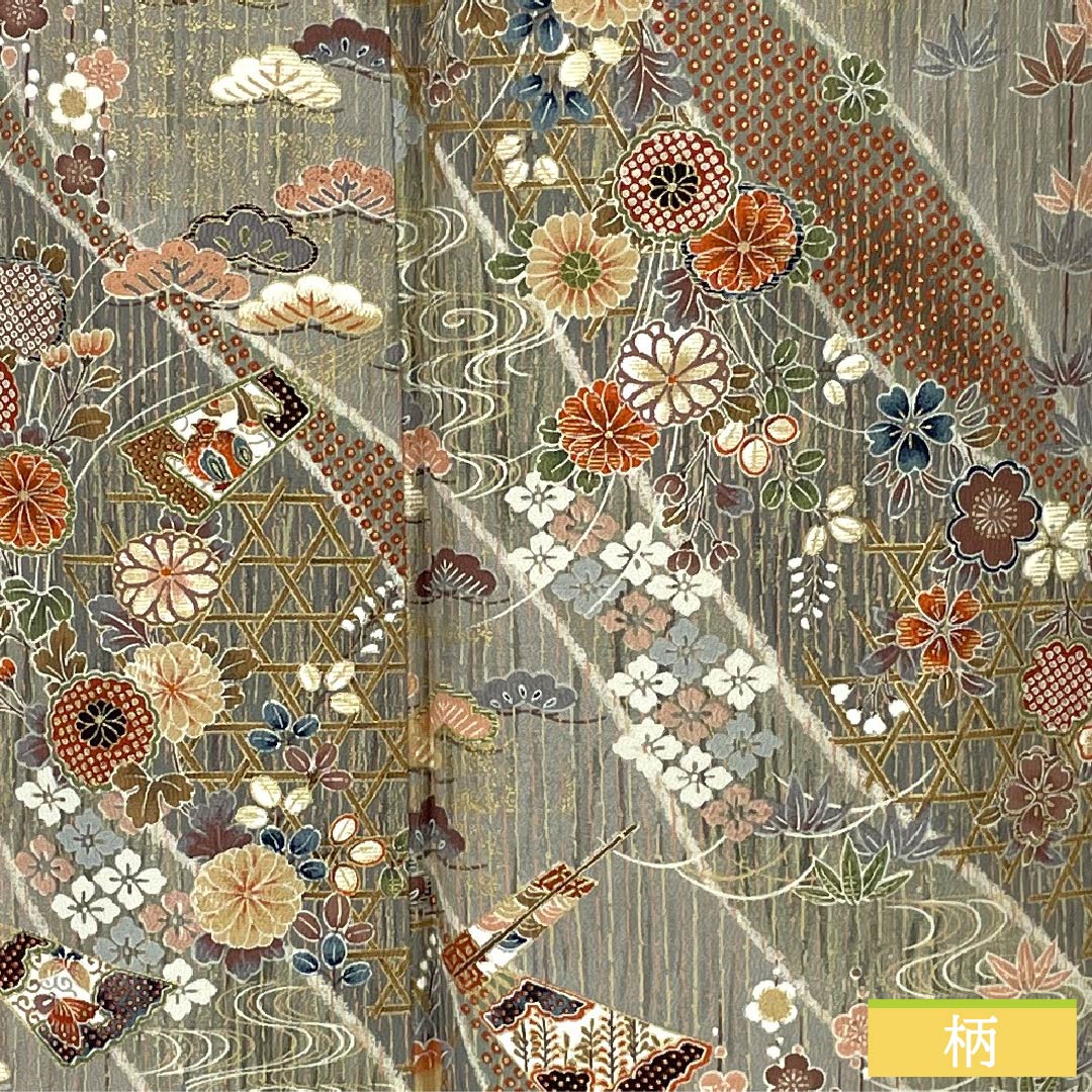 小紋 正絹 Sランク 身丈161cm 裄丈66cm 袷 吉祥文様 しつけ糸付き グラデーション系 1115006472499