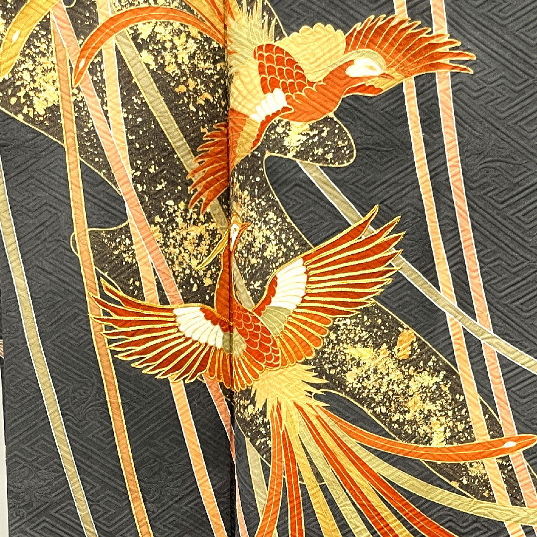 振袖 身丈167cm 裄丈69cm 袷 京友禅 鳳凰 正絹 Sランク グラデーション系 1113001532599