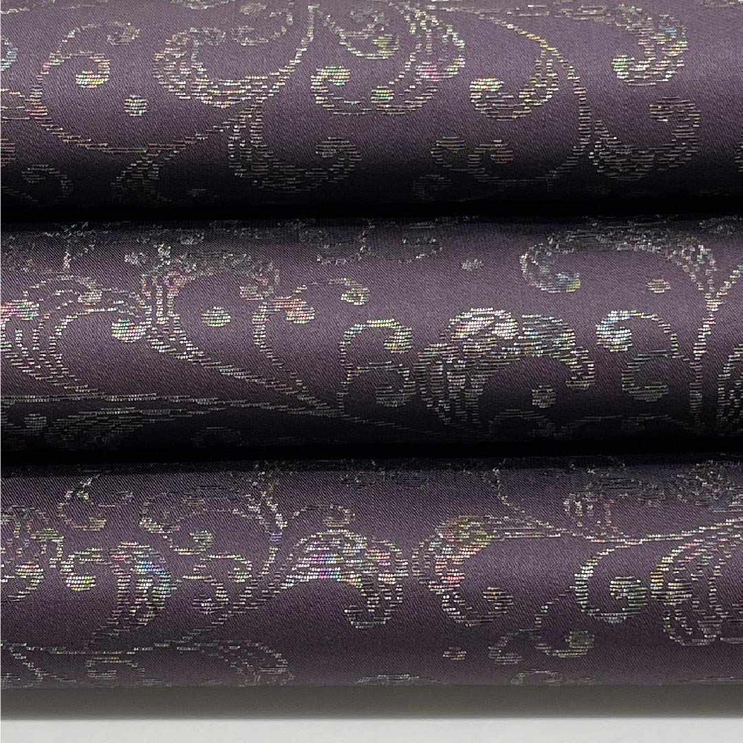 袋帯 紫烏色色(しうしょくいろ) 更紗模様 誉田屋源兵衛 帯丈446cm 正絹 Sランク 六通 カジュアル 紫系 1123006792320