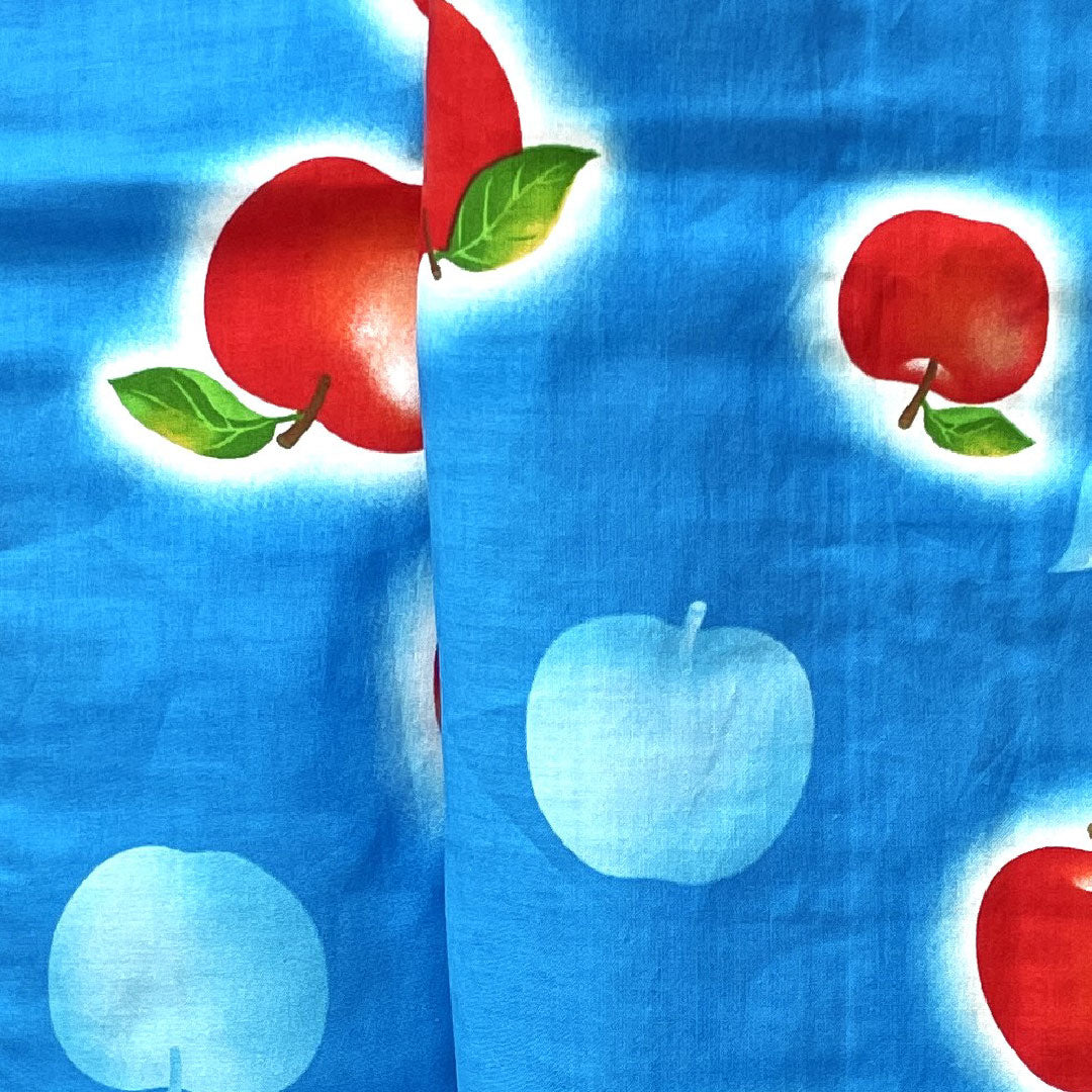 浴衣 真青色 リンゴ 木綿 Sランク 単衣 身丈155cm 裄丈64cm 青系 1118002222317