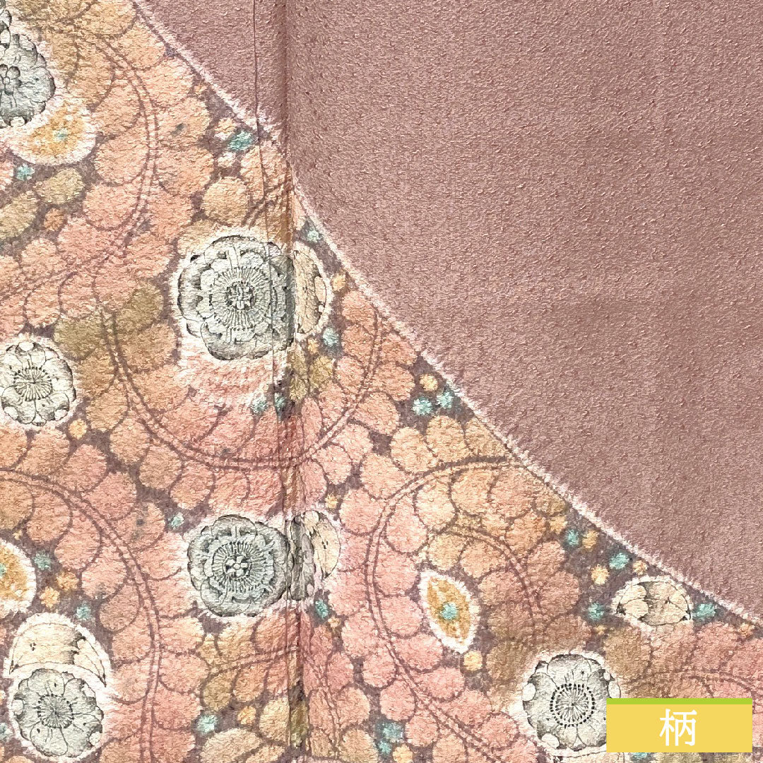 訪問着 正絹 袷 身丈157cm 裄丈66.5cm 葡萄色(えびいろ) 辻ヶ花 パールトーン加工 Aランク 紫系 1112005863320