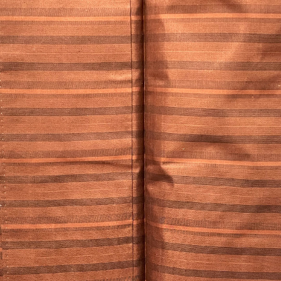 紬 正絹 身丈155.5cm 裄丈62.5cm 横段 Aランク 袷 茶系 1116002793314