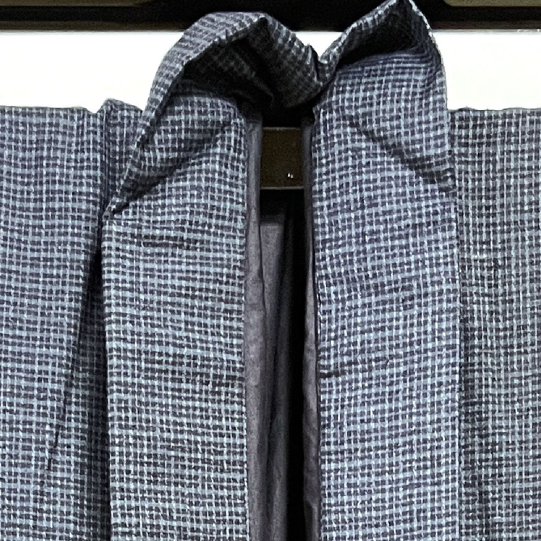 男物 身丈137.5cm 裄丈66.5cm 格子 正絹 Sランク 袷 紺系 1119000422318