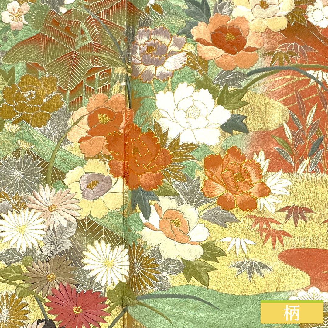 訪問着 正絹 袷 身丈160cm 裄丈63cm 珊瑚色(さんごいろ) 京友禅 刺繡 吉祥文様 Aランク ピンク系 1112005423413