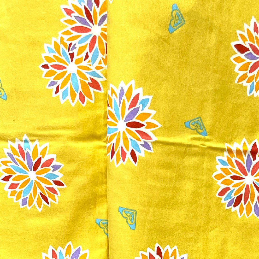 浴衣 支子色 抽象模様 木綿 Sランク 単衣 身丈160.5cm 裄丈64cm 黄系 1118001232423