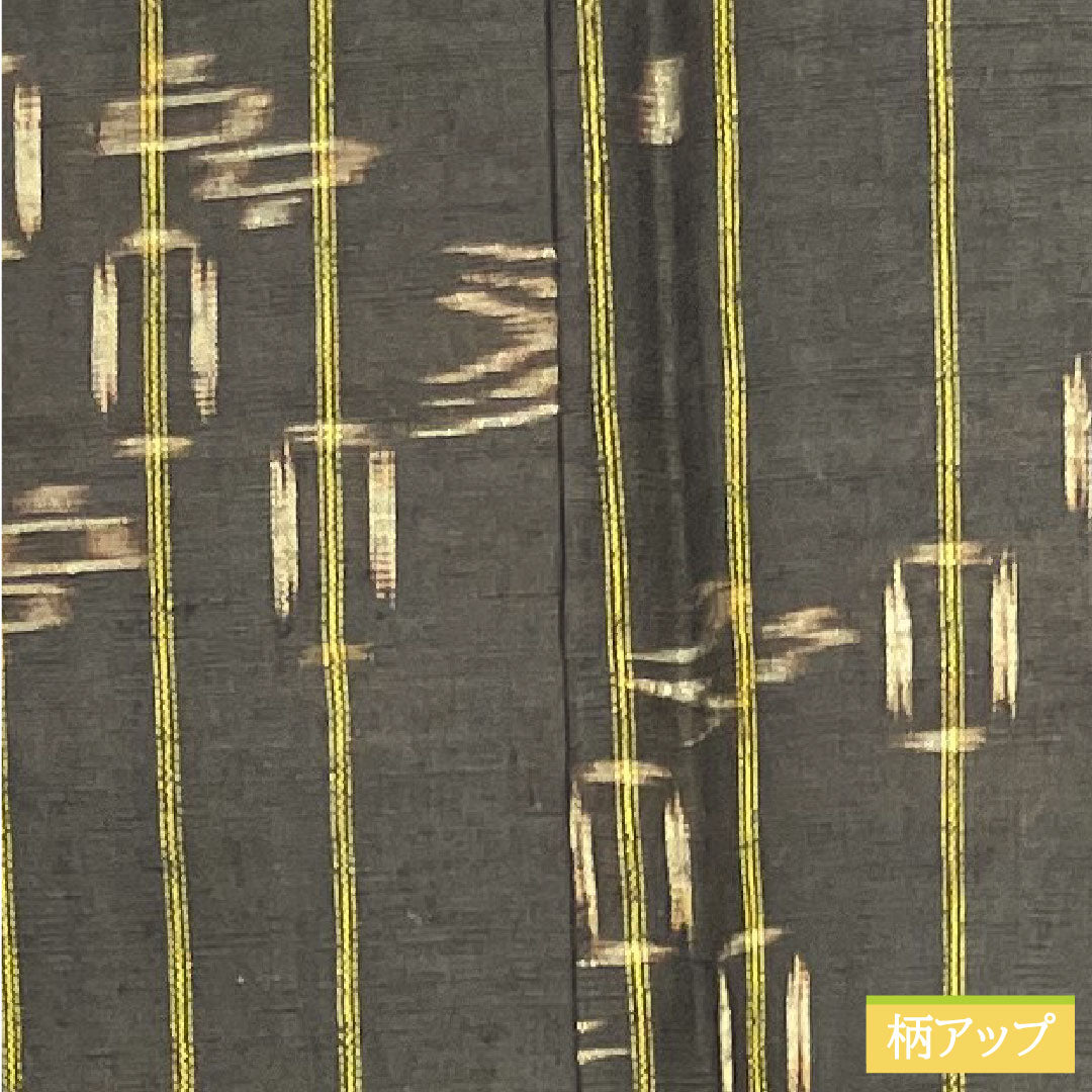 紬 正絹 身丈156.5cm 裄丈63cm 黒鼠色(くろねずいろ) 久米島紬 重要無形文化財 Bランク 袷 茶系 1116003504314