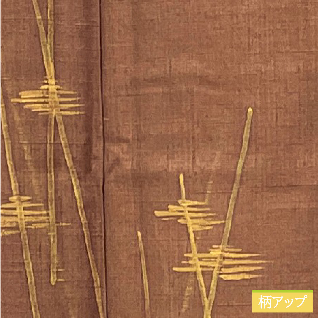 Homongi, pure silk, lined, length 152cm, sleeve length 63cm, iron black, pongee fabric, abstract pattern, S rank, brown, 1112004712214