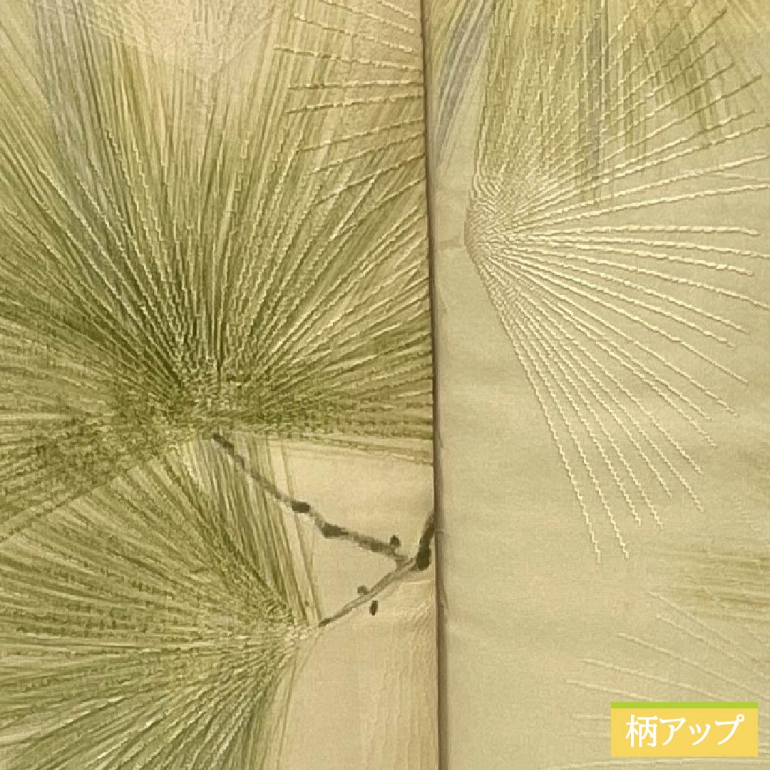 小紋 正絹 Sランク 身丈154.5cm 裄丈62cm 袷 東京白茶色(とうきょうしらちゃいろ) 京友禅 松葉 クリーム系 1115006592215