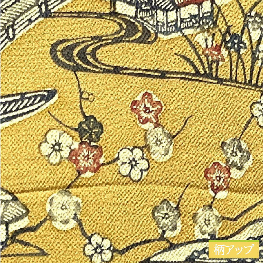 小紋 正絹 身丈154.5cm 裄丈67cm 袷 猟虎色 京紅型 茶屋辻 しつけ糸付き Sランク 茶系 1115003702214