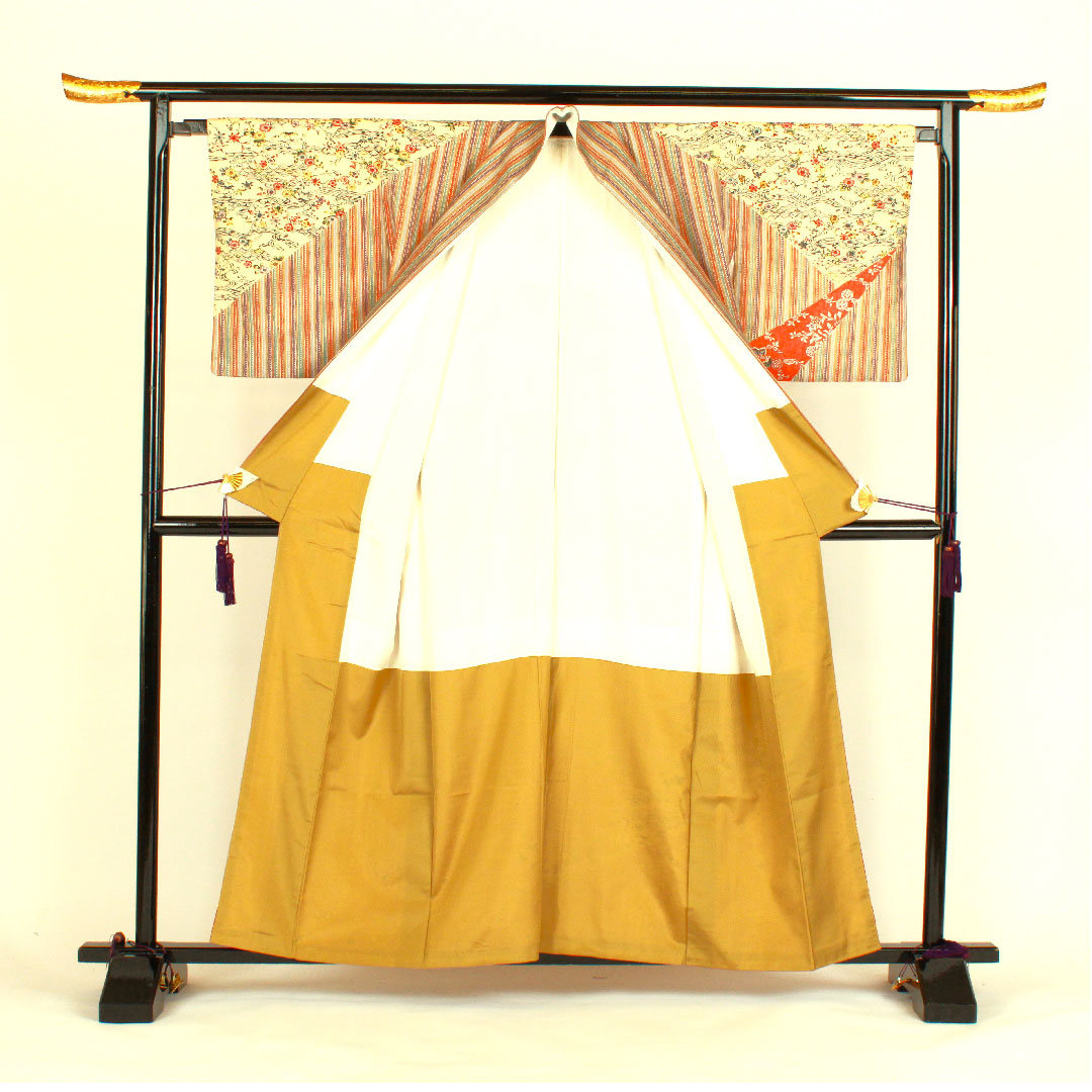訪問着 袷 身丈159.5cm 裄丈66cm 作家物 型染 正絹 Sランク 茶系 1112000632314