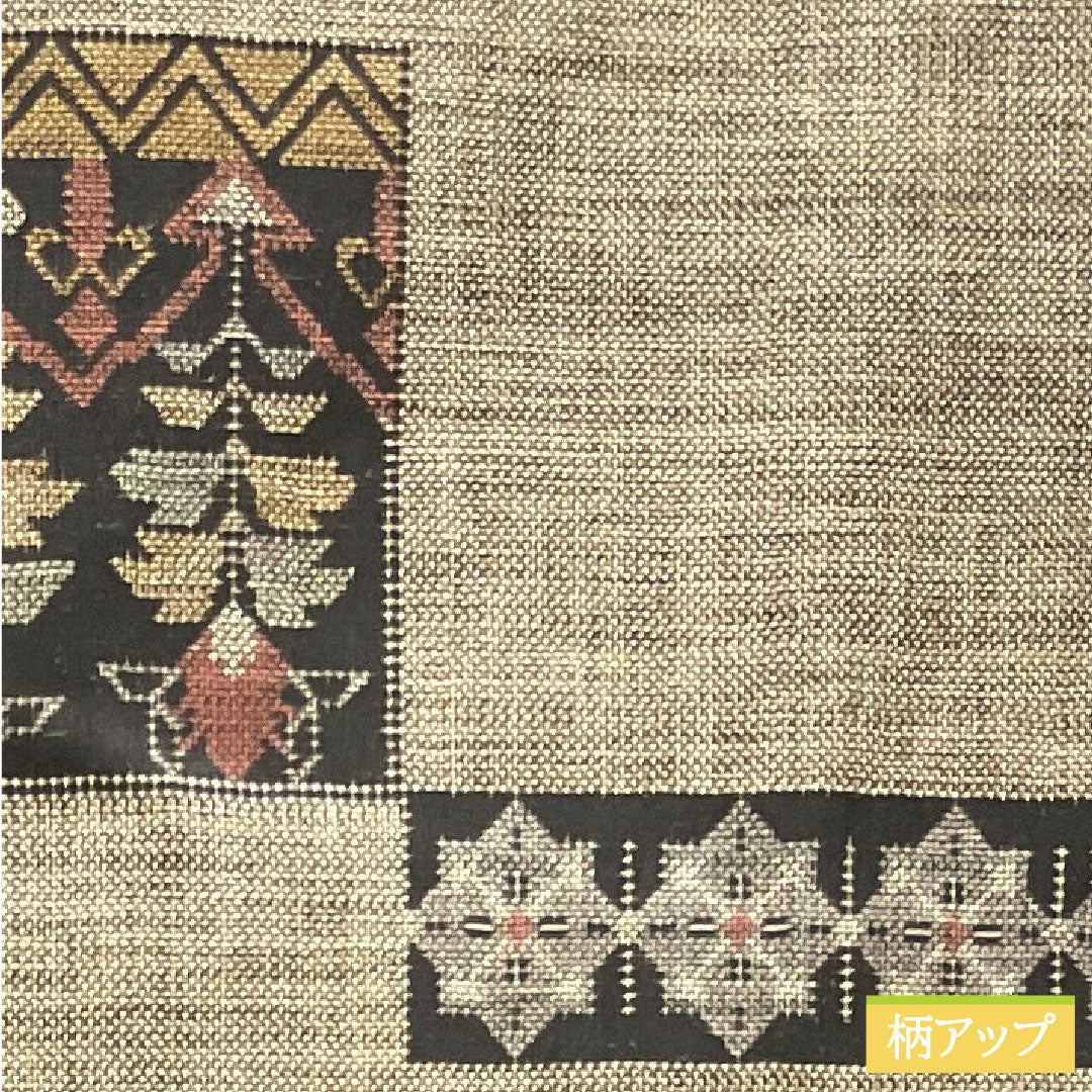 Silk pongee, Length 167.5cm, Sleeve length 66cm, Oshima pongee, 9 marks, Abstract pattern, A rank, Lined, Brown, 1116003373514