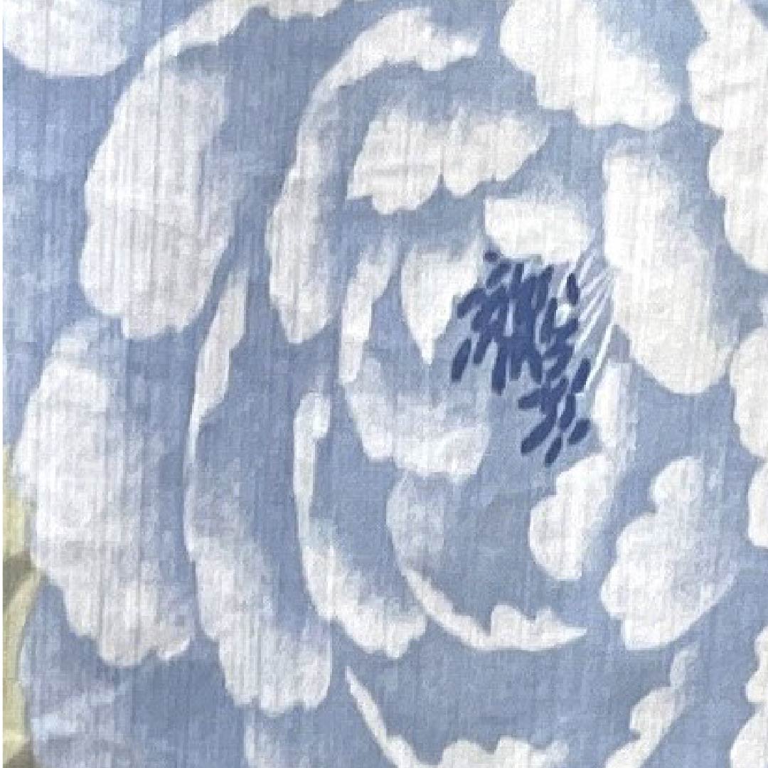 浴衣 薄黄蘗色 牡丹木綿 Sランク 単衣 身丈161.5cm 裄丈66cm 黄系 1118004442423