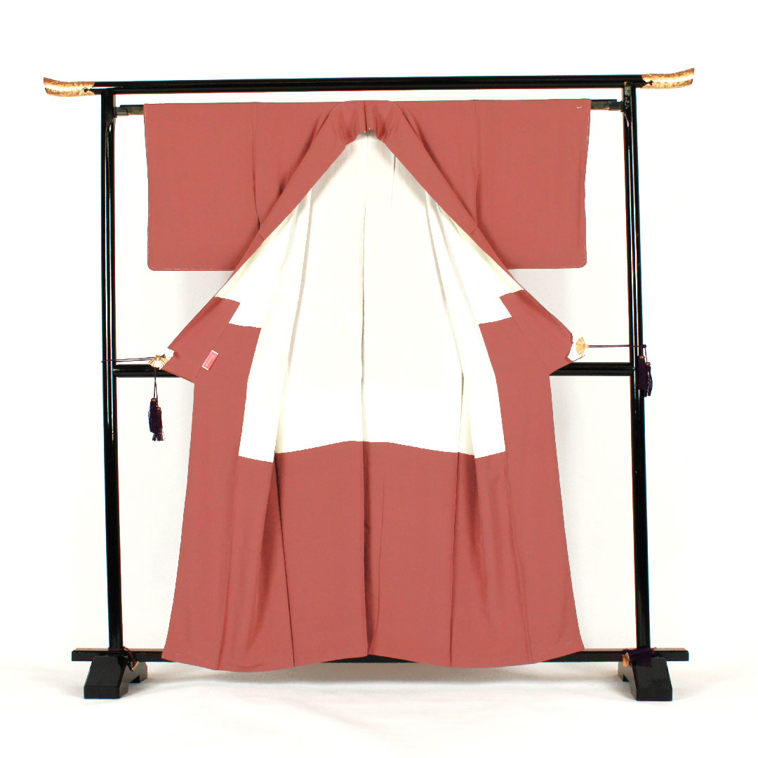 色無地 身丈160cm 裄丈62cm 袷 正絹 Sランク ピンク系 1114000082313