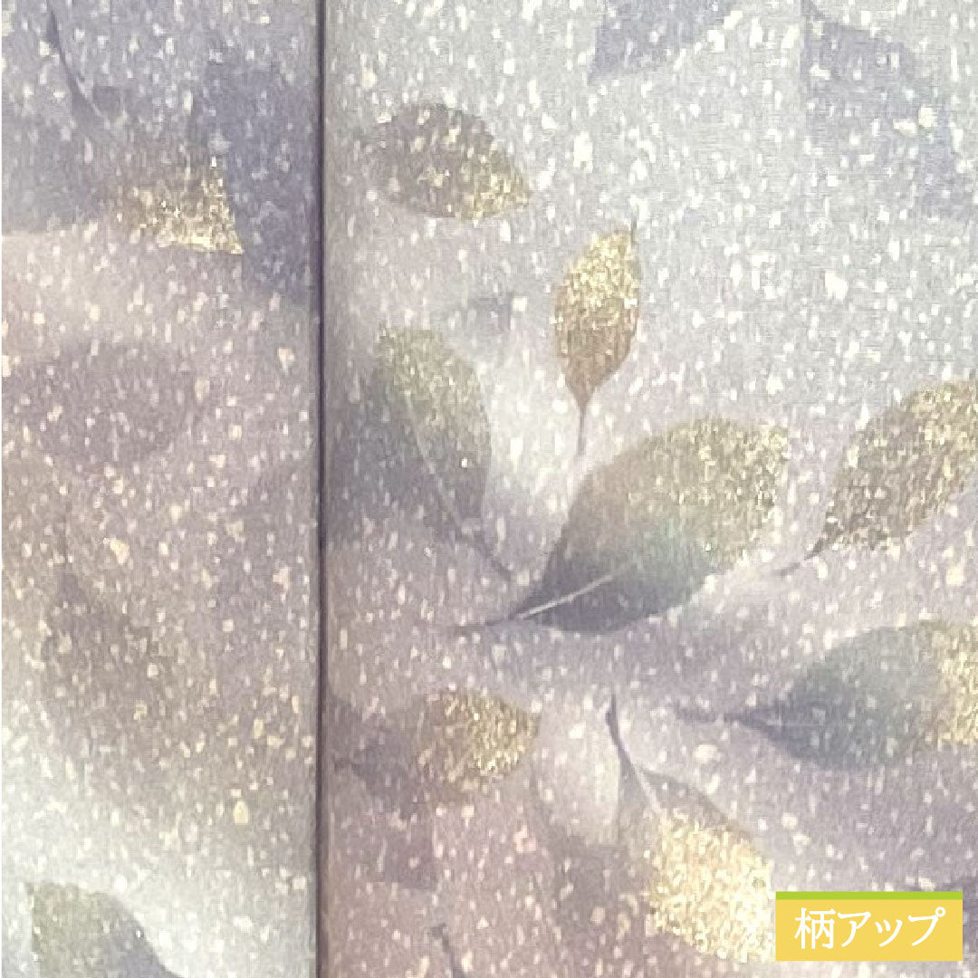 Homongi, pure silk, lined, length 156.5cm, sleeve length 63cm, cupronickel color, taped dye, leaf pattern, with basting thread, unused, S rank, gray, 1112003612322