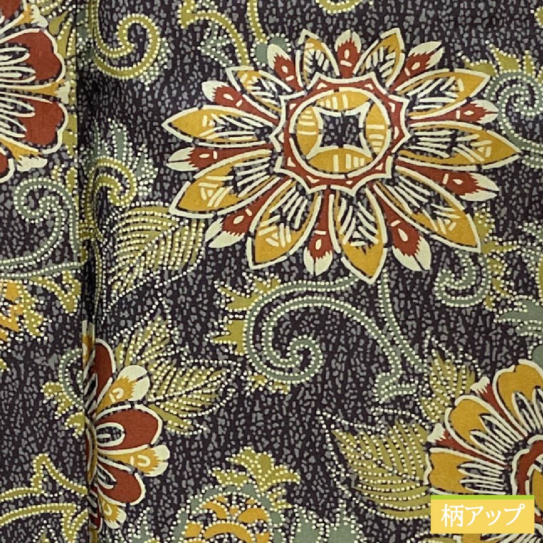 小紋 正絹 Sランク 身丈161.5cm 裄丈64.5cm 袷 石板色(せきばんいろ) 更紗 しつけ糸付き グレー系 1115007182422