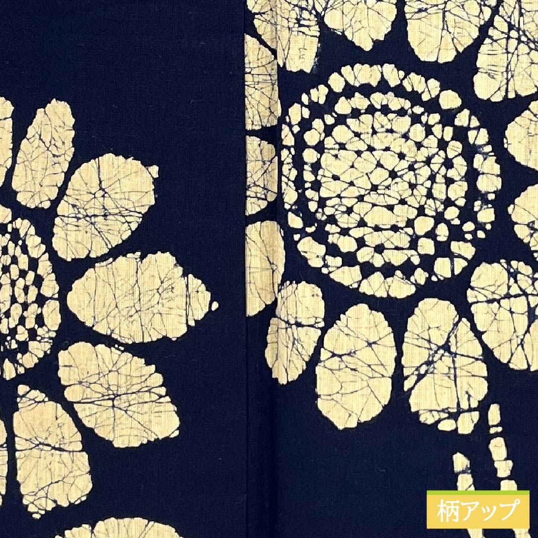 浴衣 木綿 身丈154cm 裄丈62.5cm Bランク 単衣 紺系 濃紺色(のうこんいろ) 向日葵 1118005844218