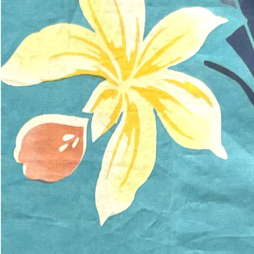 浴衣 水浅葱色 鬼灯 木綿 Sランク 単衣 身丈175.5cm 裄丈70.5cm 水色系 1118003022824