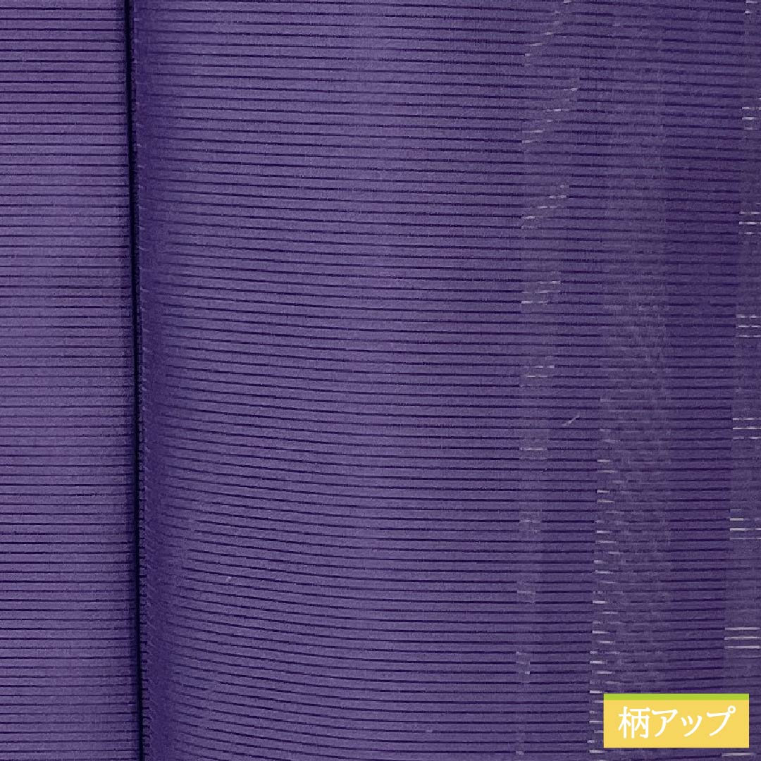 夏物 ポリエステル 色無地 Sランク 身丈161cm 裄丈65.5cm 中紫色(なかのむらさきいろ) 洗える着物 絽 紫系 1132002942420