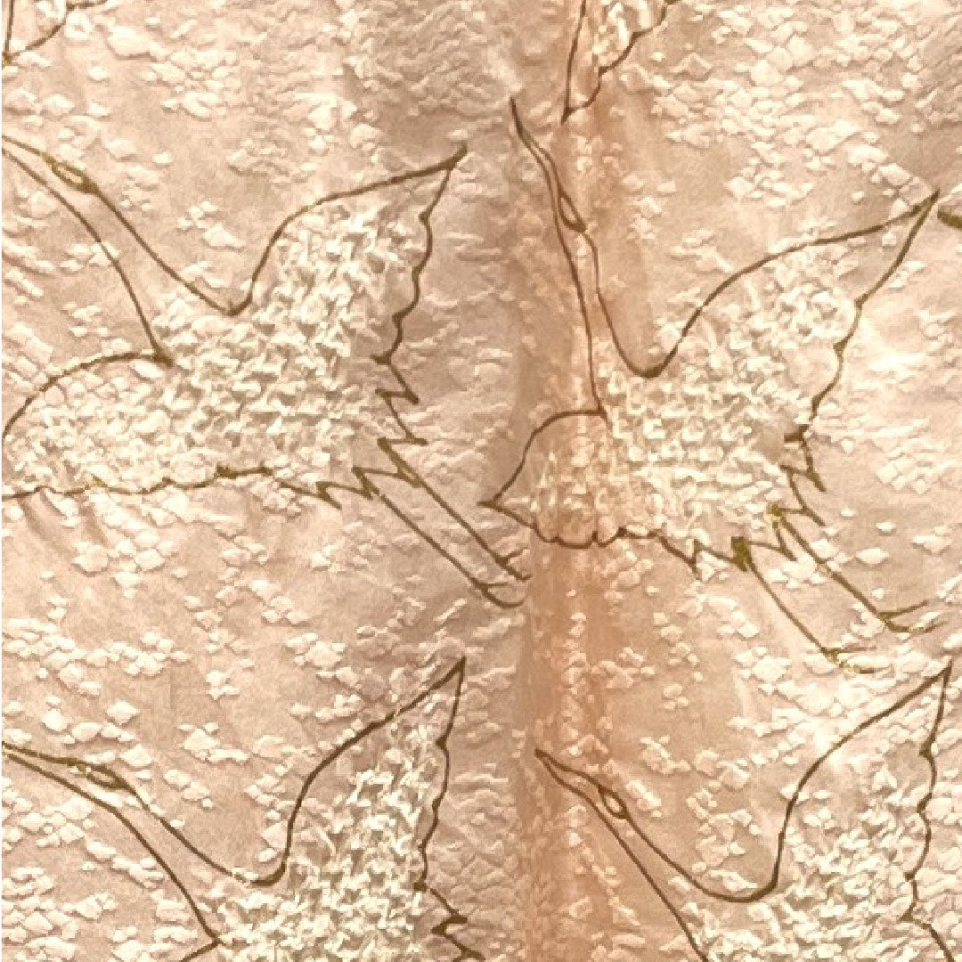 長襦袢 正絹 身丈135cm 裄丈68cm 袷 フォーマル 鶴 部分絞り 絵羽付け Sランク ピンク系 1129000532413