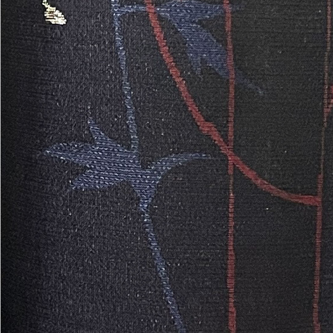 Summer pure silk komon length 149.5cm sleeve length 61cm abstract pattern gauze rank S black 1132001222110