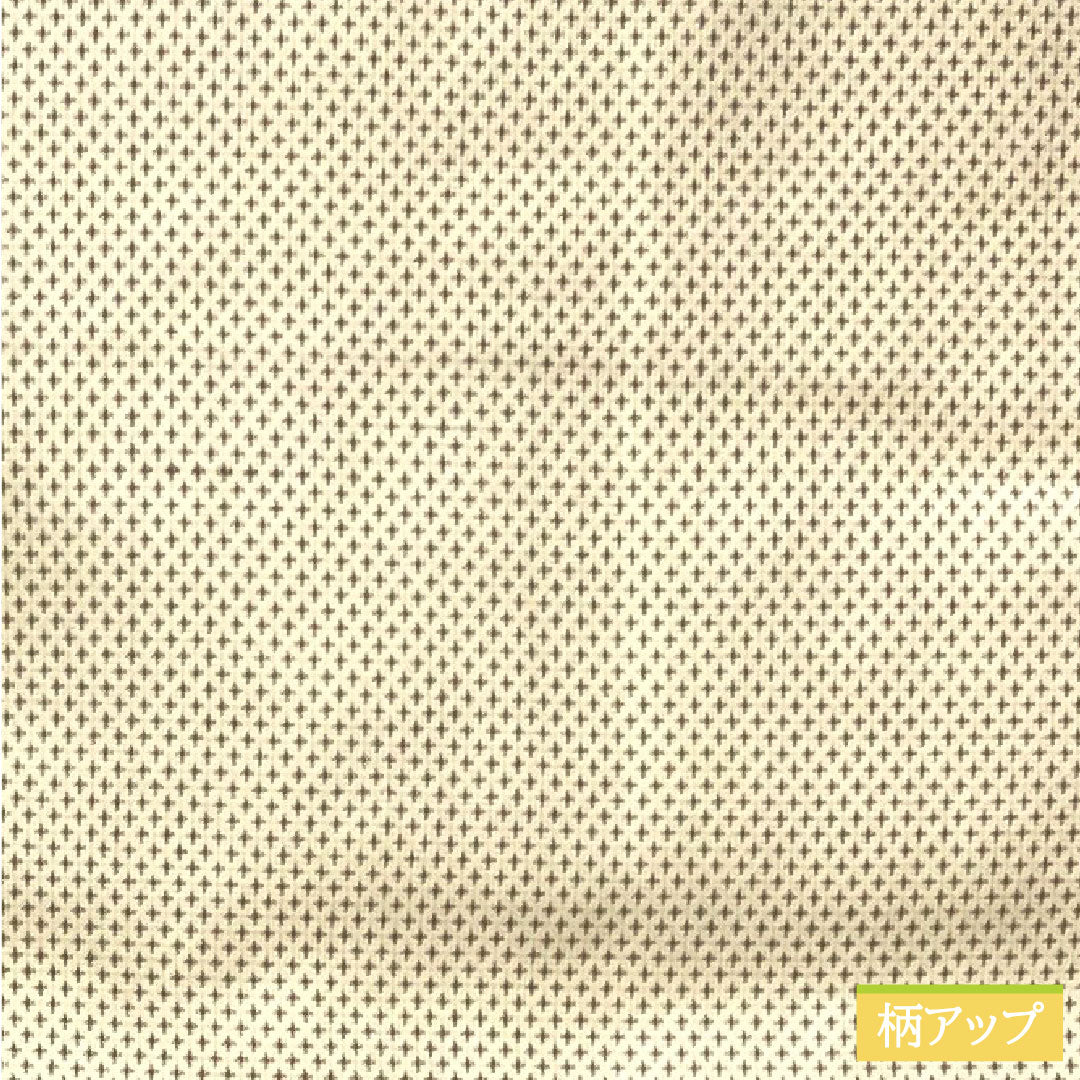 紬 正絹 身丈163.5cm 裄丈64cm 砥粉色(とのこいろ) 十字絣 お召し Aランク 袷 ベージュ系 1116003573425