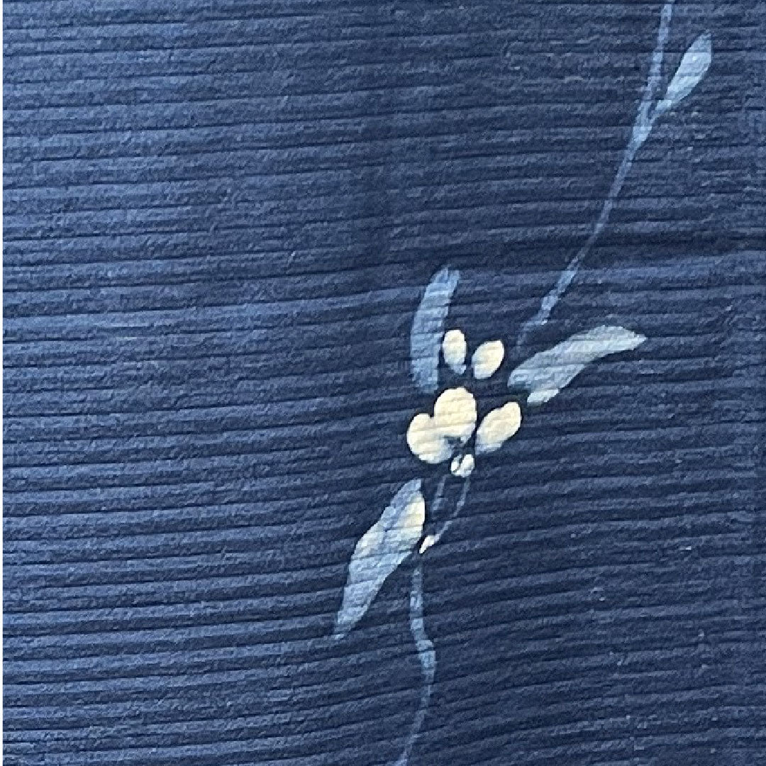 夏物 正絹 小紋 身丈166cm 裄丈66.5cm 鉄葡萄色(てつぶどういろ) 抽象模様 絽 Sランク 紺系 1132000662518