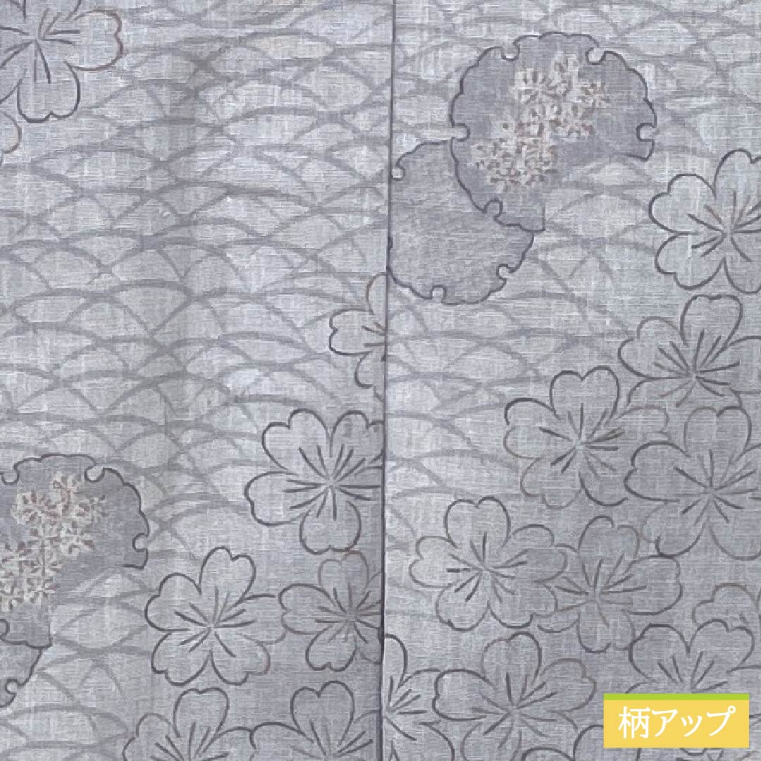 夏物 ポリエステル 小紋 身丈167.5cm 裄丈67.5cm 雪色(せっしょく) 雪輪 小花 紗 Aランク グレー系 1132002403522