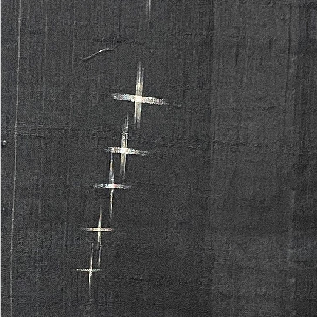 夏物 正絹 紬 身丈169cm 裄丈65.5cm 絣 幾何学模様 夏紬 紗 Sランク 黒系 1132001582510