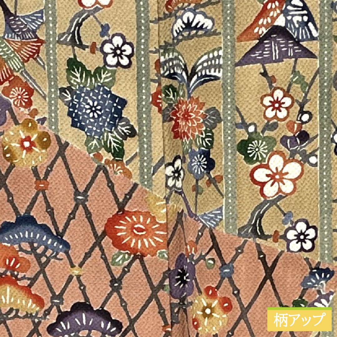 Houmongi Silk S Rank Awase Length 157cm Yuki 66.5cm Ash Purple and Blue Willow Gray Stenciled Dye Nishioka Tomoji Artist Piece Classical Pattern Multicolor 1112007682328