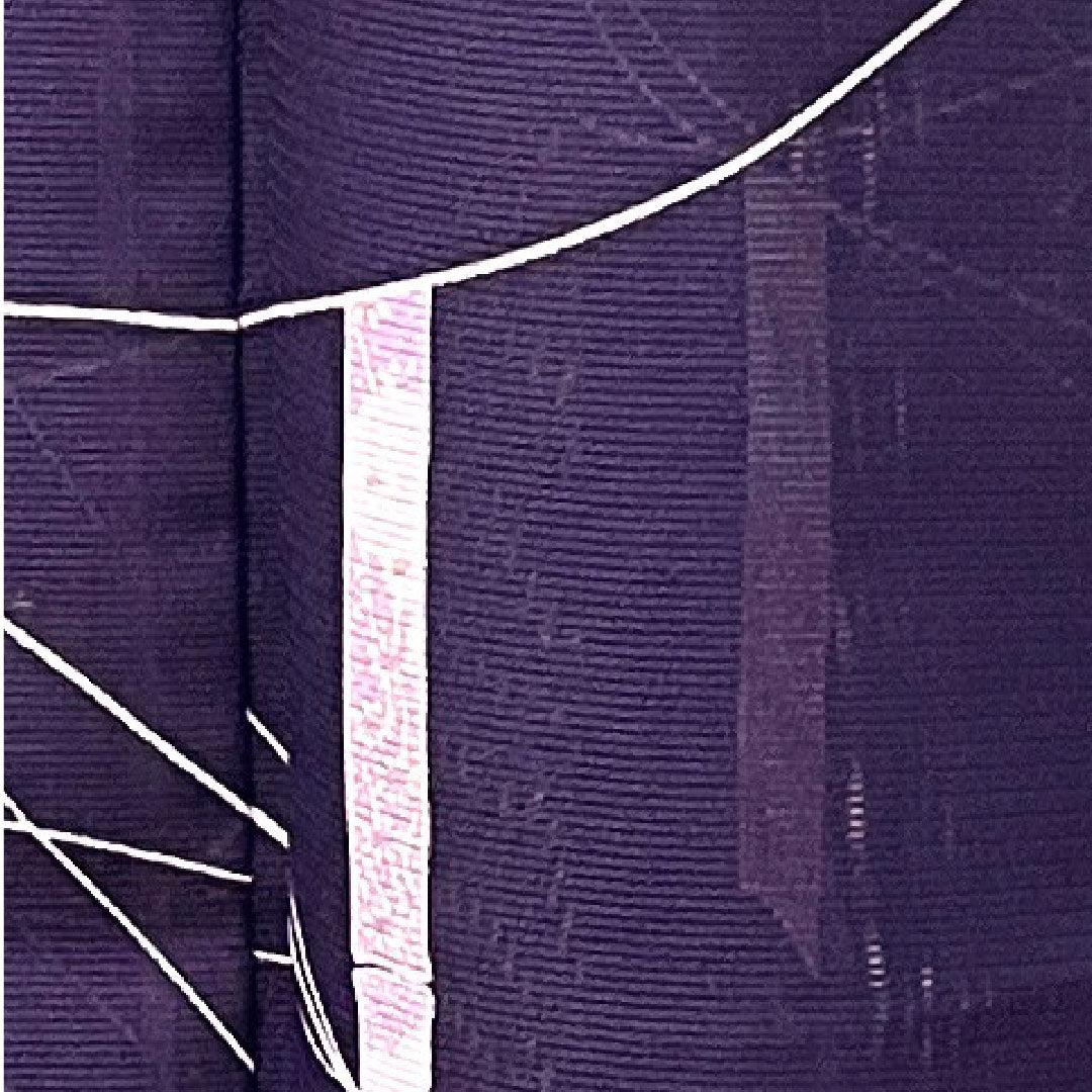 夏物 ポリエステル 小紋 身丈158.5cm 裄丈60.5cm 紫紺色(しこんいろ) 竹 しつけ糸付き 未使用品 絽 Sランク 紫系 1132000942320