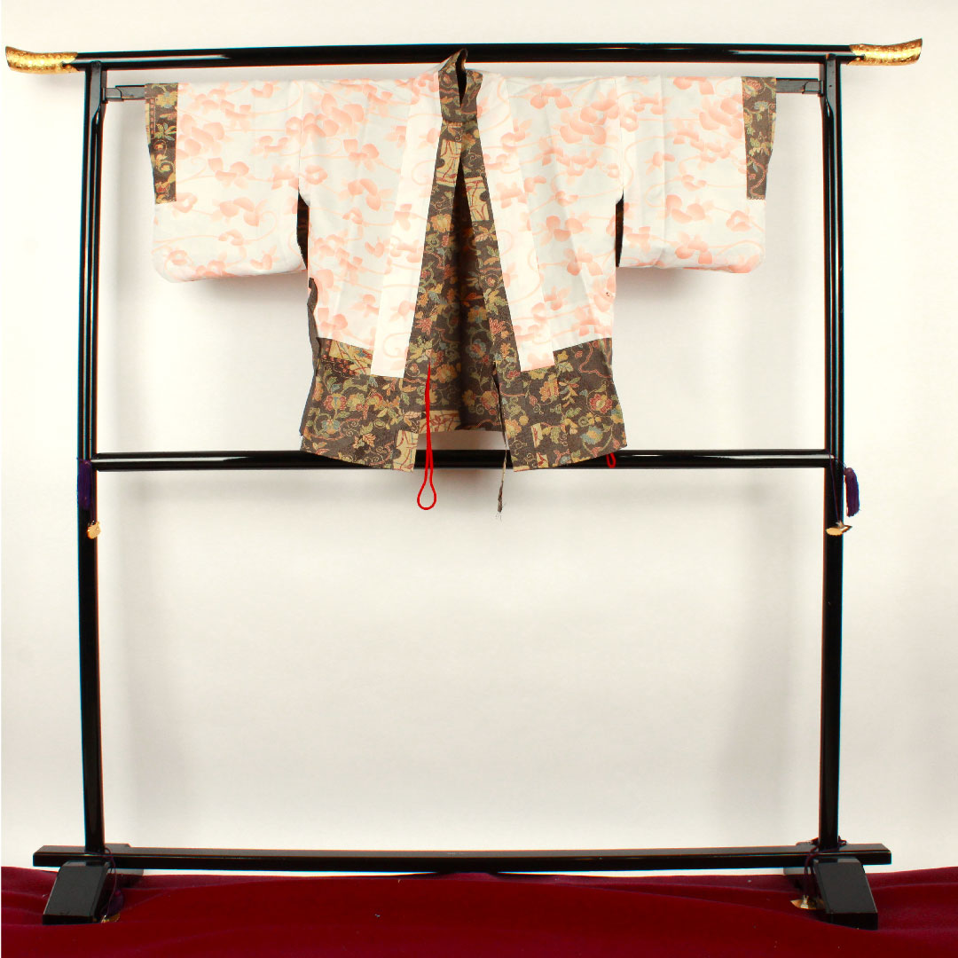 道中着 身丈71cm 裄丈62.5cm 墨色 型染 正絹 Sランク 袷 黒系 1117000542910