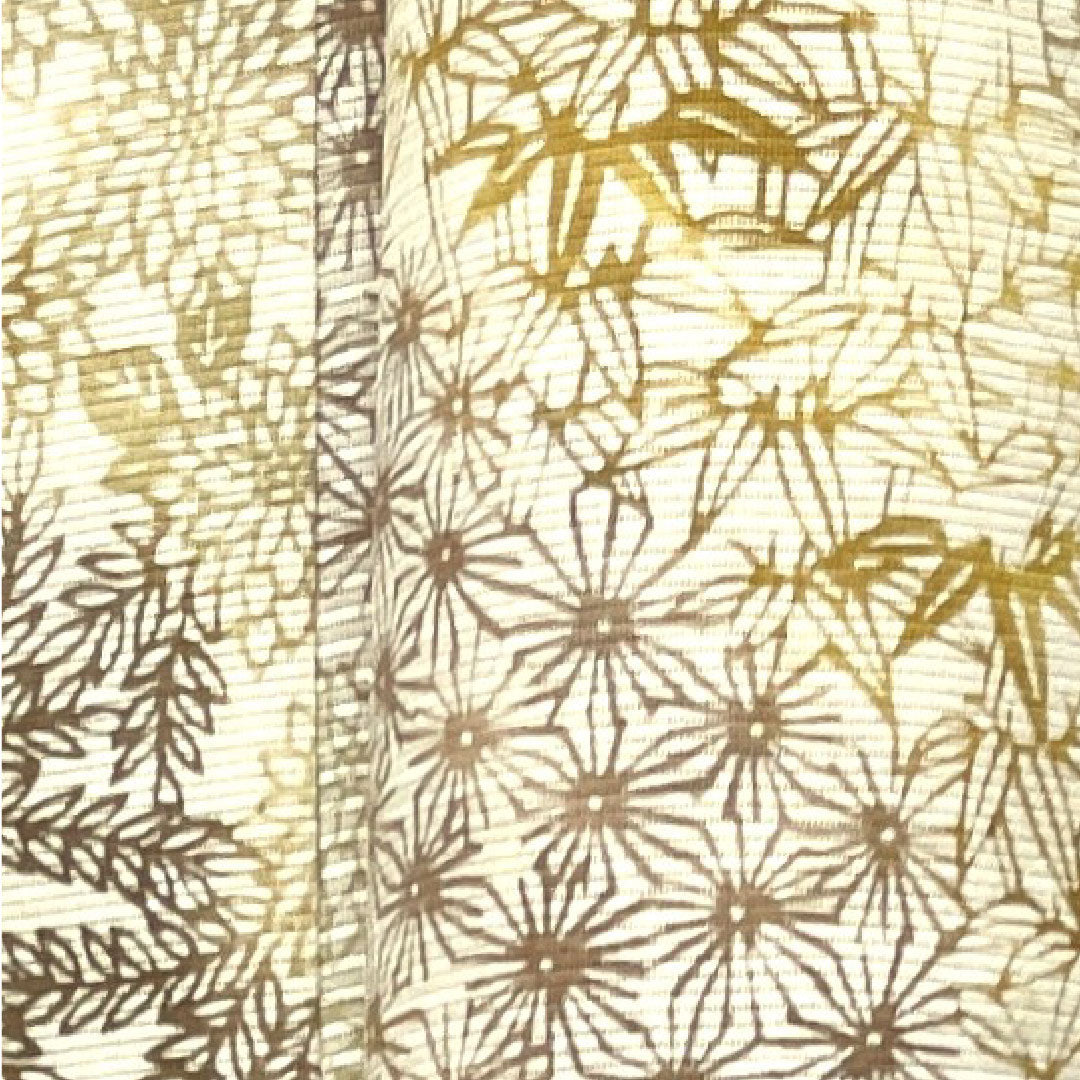 Summer pure silk komon length 161.5cm sleeve length 61.5cm milky white chrysanthemum hemp leaf bamboo silk A rank cream 1132001333415