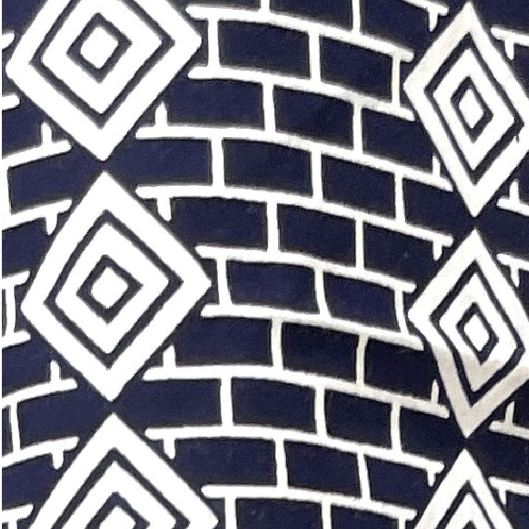 浴衣 しつけ糸付き 未使用品 男物 幾何学模様 木綿 Sランク 単衣 身丈135cm 裄丈67.5cm 紺系 1118002132118