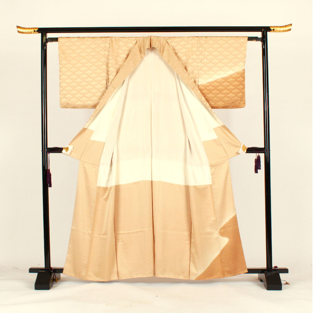 色無地 梅 木瓜 身丈162.5cm 裄丈63.5cm 袷 正絹 Aランク 黄系 1114000393423