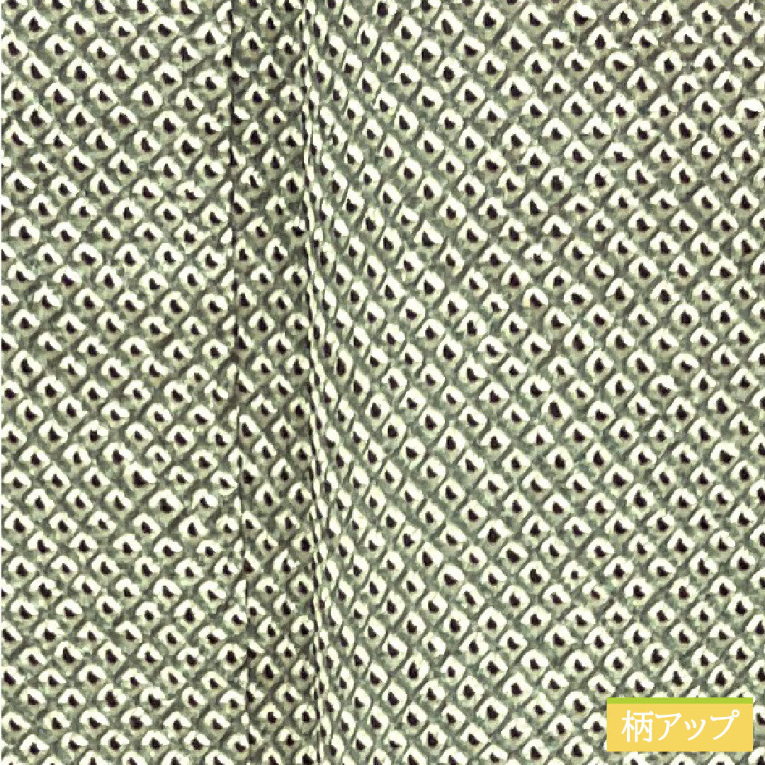 小紋 正絹 身丈161.5cm 裄丈64.5cm 袷 青浅緑色 総絞り しつけ糸付き 未使用品 Sランク 緑系 1115003902419