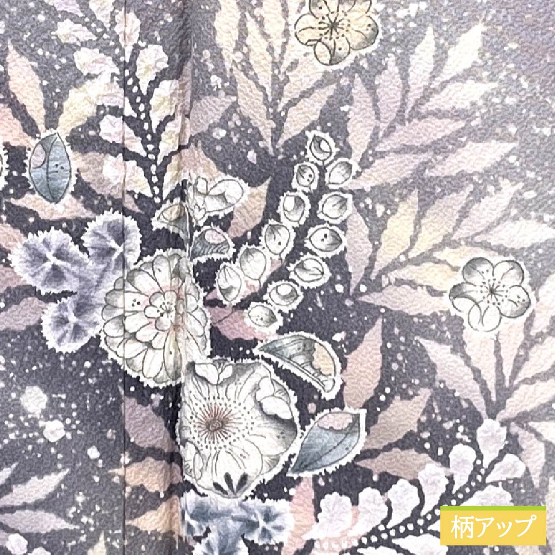 訪問着 正絹 Sランク 袷 身丈165cm 裄丈64.5cm 蒲萄色(えびいろ) 京友禅 辻ヶ花 紫系 1112007222520