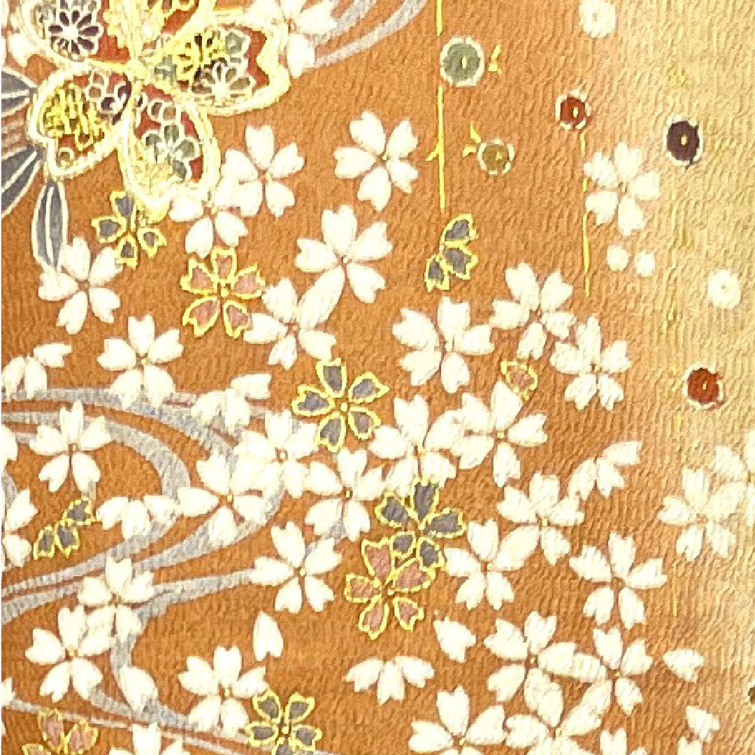 訪問着 正絹 袷 身丈159cm 裄丈64cm 京友禅 桜 しつけ糸付き 未使用品 Sランク グラデーション系 1112003132399