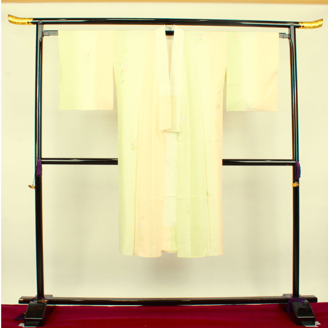 長襦袢 正絹 身丈124cm 裄丈60.5cm 袷 花模様 ボカシ染 Sランク グラデーション系 1129000342199