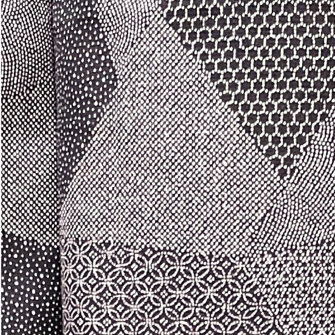 夏物 ポリエステル 小紋 身丈158cm 裄丈62cm 紫烏色(しうしょく) 洗える着物 江戸小紋 絽 Sランク 紫系 1132000722320