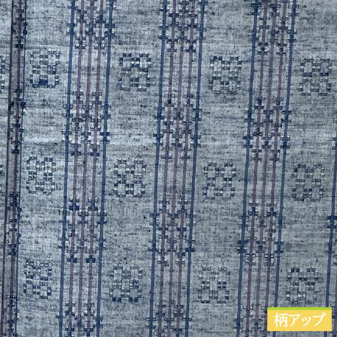 紬 正絹 身丈153cm 裄丈62cm 薄鈍色(うすにびいろ) 花織 Aランク 袷 青系 1116003893217