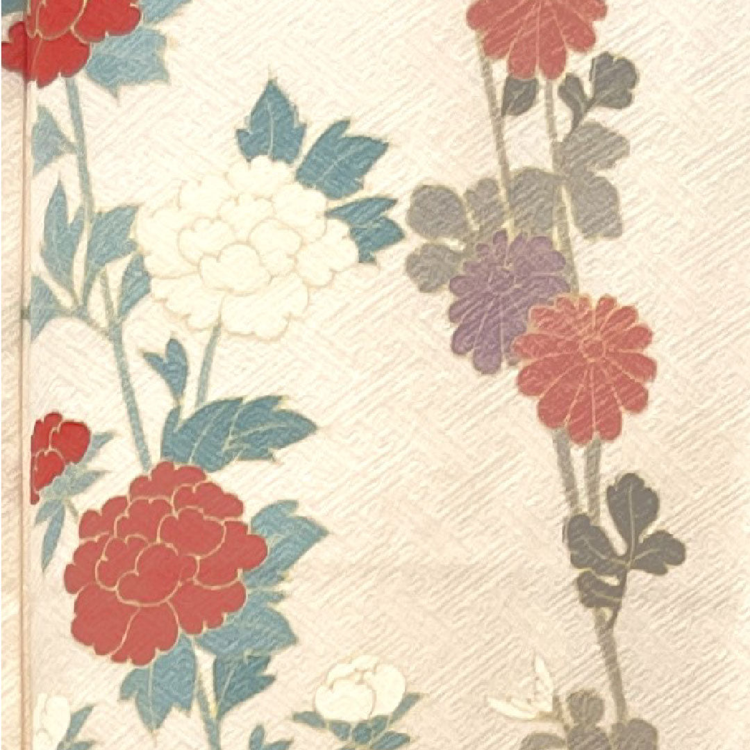 訪問着 正絹 袷 身丈159.5cm 裄丈63cm 薄桜色 京友禅 草花模様 しつけ糸付き 未使用品 Sランク ピンク系 1112003142313