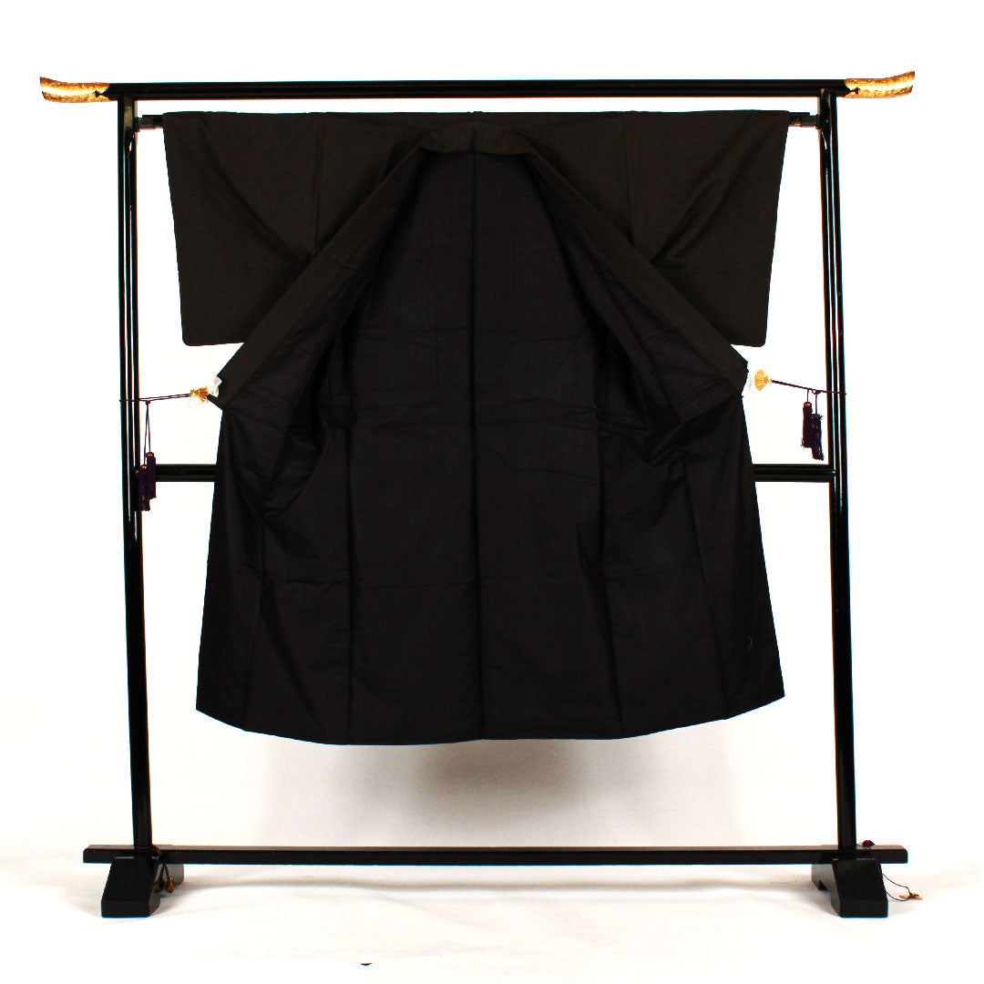 男物 身丈137cm 裄丈66cm 幾何学模様 着物単品 正絹 Aランク 袷 茶系 1119000303314