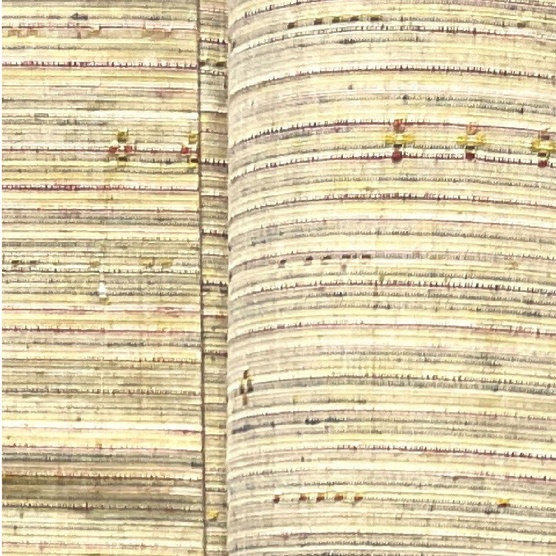 紬 身丈155cm 裄丈62cm 砥粉色 横段 花織 正絹 Aランク 袷 ベージュ系 1116002433325