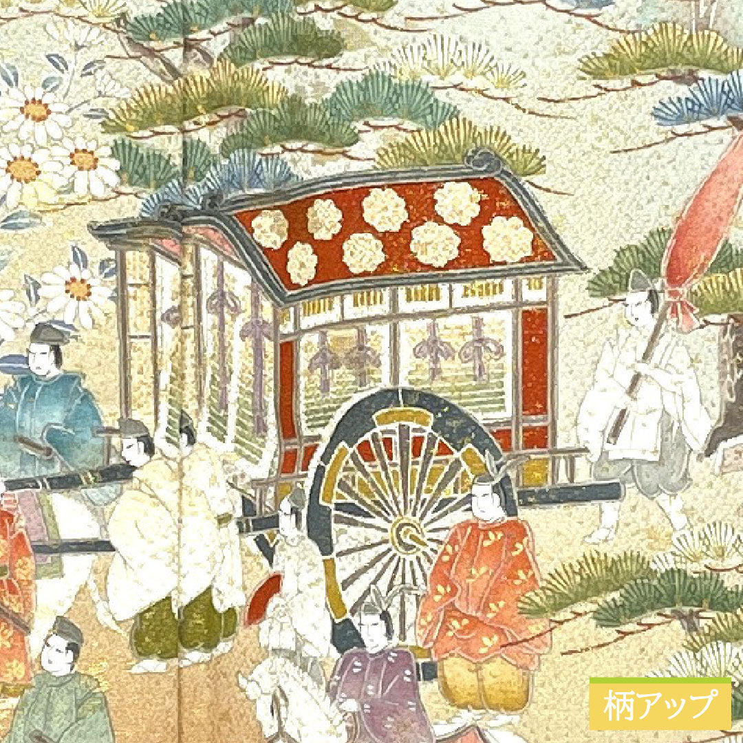 Black formal kimono, pure silk, length 165cm, sleeve length 66cm, lined, Kyoto yuzen, period figure and landscape pattern, artist's work, five crests, five-three paulownia, A rank, black, 1111001633510